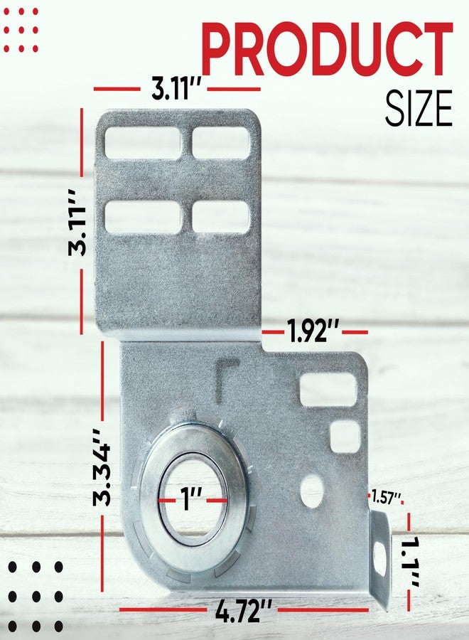 Granatan 3 3/8" Bearing End Plates Brackets, Residential Brackets for 2" Track Wood or Steel Doors, Garage Door Parts, One Pair Bearing Bracket - Image 2