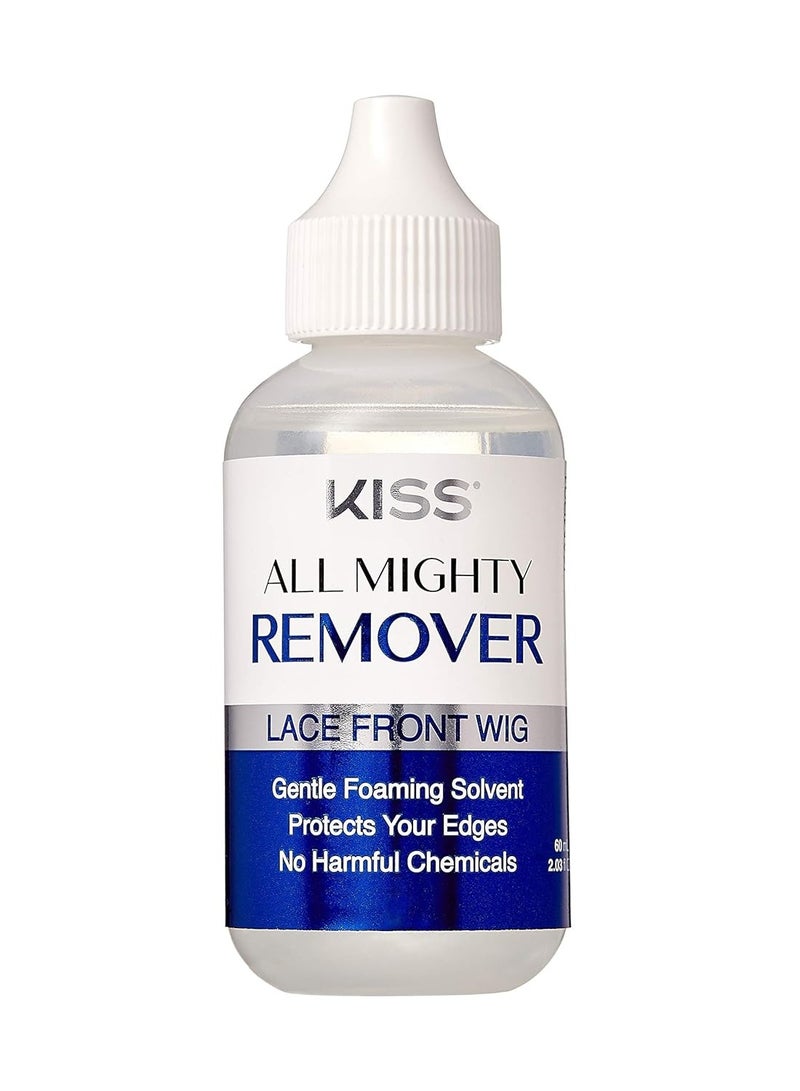 KISS كيس جميع أنواع مزيل شعر الدانتيل الأمامي - محلول رغوي لطيف، يحمي حوافك، بدون مواد كيميائية ضارة 60 مل (2.03 أونصة سائلة) - كيمر01 (مزيل) - Image 1