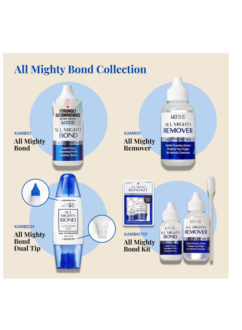 KISS كيس جميع أنواع مزيل شعر الدانتيل الأمامي - محلول رغوي لطيف، يحمي حوافك، بدون مواد كيميائية ضارة 60 مل (2.03 أونصة سائلة) - كيمر01 (مزيل) - Image 3