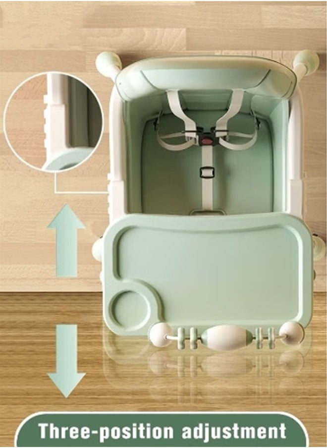 Beauenty Baby High Chair for Toddlers, Foldable High Chairs with Adjustable Seat Heigh Recline with 4 Wheels and Removable Tray  - Image 4