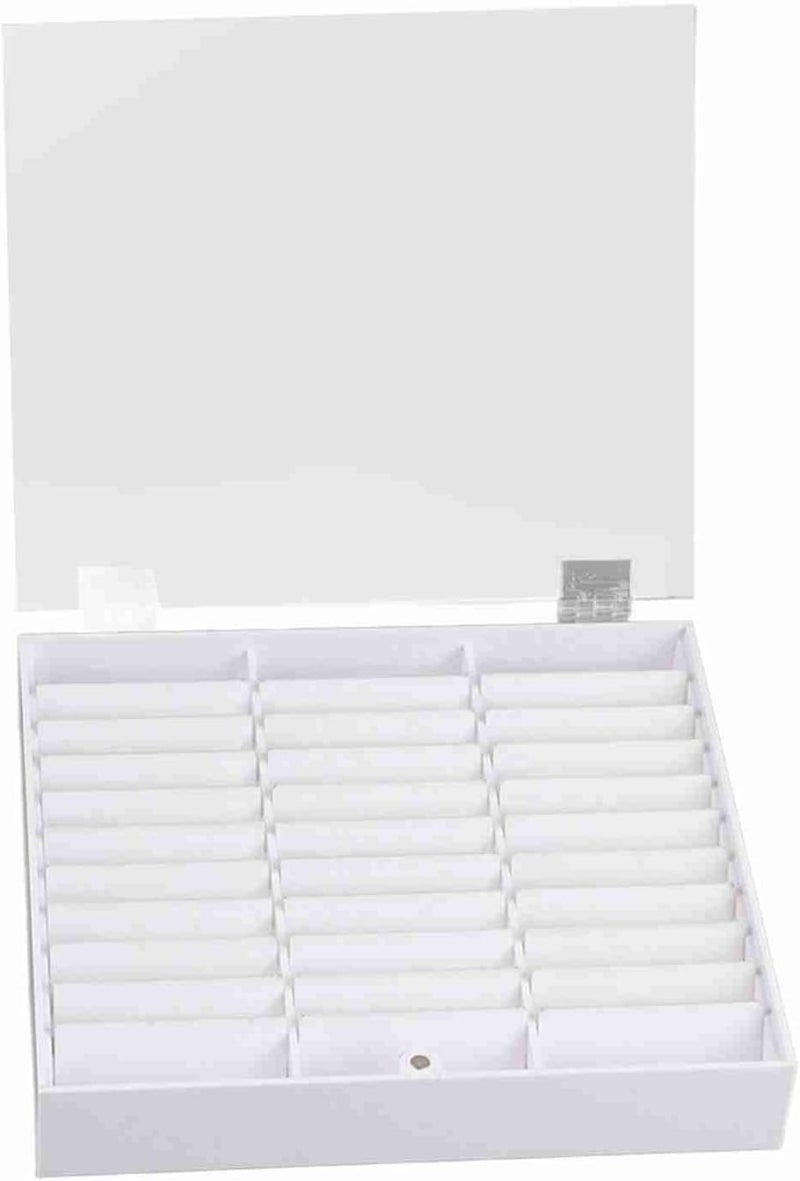 Nail Art Decoration Container, Empty Nail Tips Storage Box, Fake Nail Display Case with Multiple Grids, Durable Plastic Organizer for Gems Beads Rhinestones, White or Black (White) - Image 1