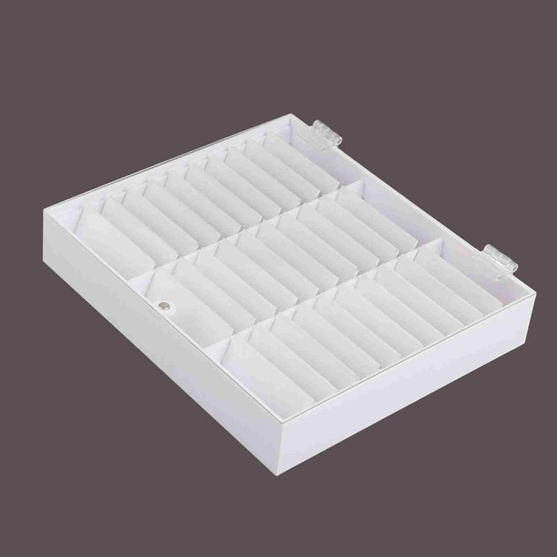 Nail Art Decoration Container, Empty Nail Tips Storage Box, Fake Nail Display Case with Multiple Grids, Durable Plastic Organizer for Gems Beads Rhinestones, White or Black (White) - Image 2