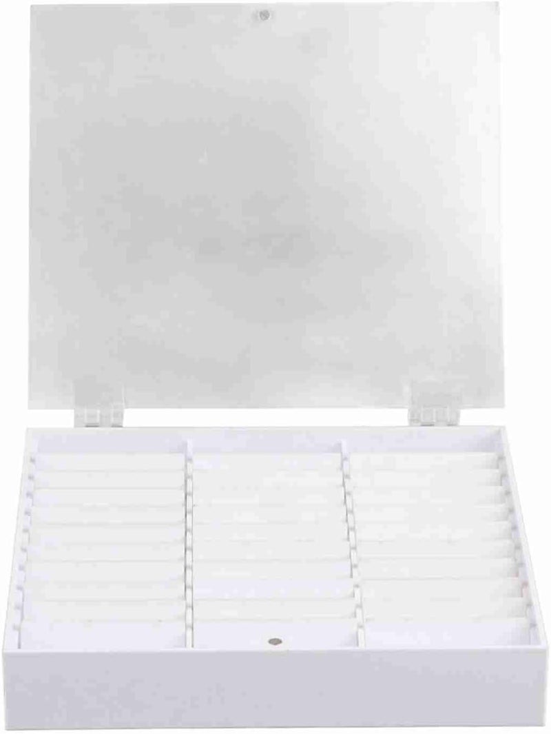 Nail Art Decoration Container, Empty Nail Tips Storage Box, Fake Nail Display Case with Multiple Grids, Durable Plastic Organizer for Gems Beads Rhinestones, White or Black (White) - Image 4