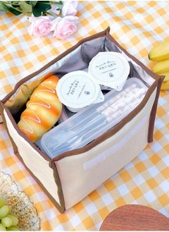 Excefore Stylish and roomy lunch bag set, perfect for work, school, picnics and travel, includes cutlery and insulated tote, three little bears  - Image 4