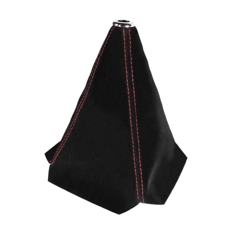 Sylvil Car Shift Knob Dust Cover Gear Shift Knob Cover for Protection Leather ManualAutomatic Shifter Shift Boots Cover Decorate Car Interior Universal Car Accessories BlackRed Napped - Image 3