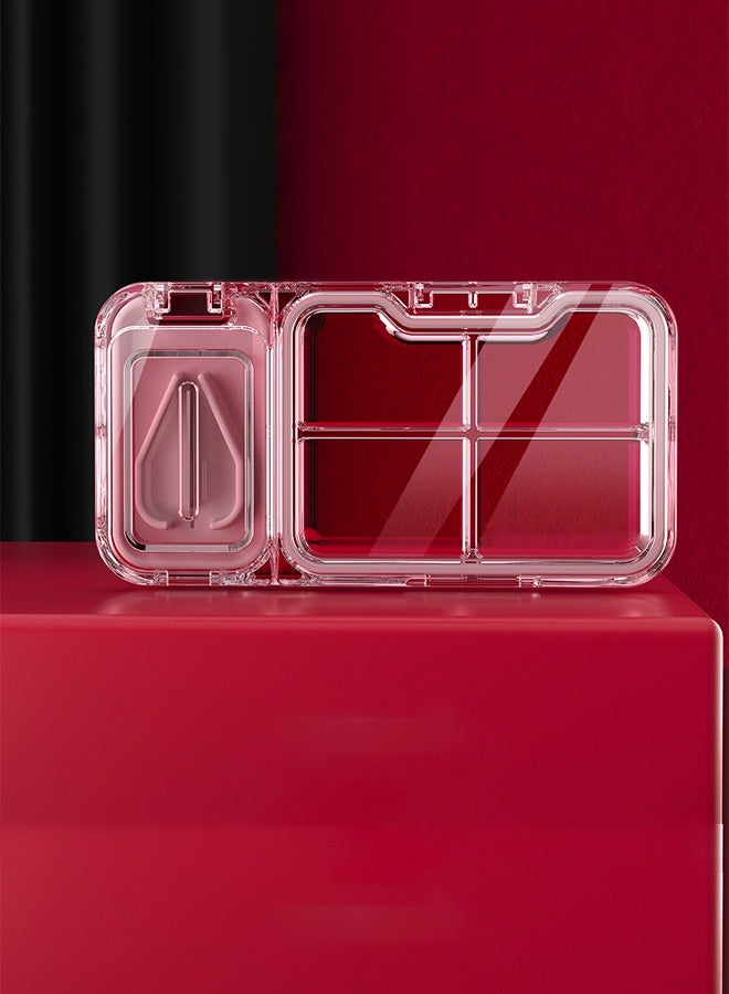 Pill Organizer Portable Travel Storage Medicine Box for Vitamins Fish Oils and a Variety of Pills Fits in Purse Pocket-Red - Image 2