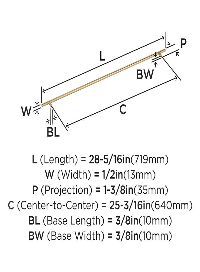 Amerock BP19019BBZ | Bar Pulls 30-1/4 inch (768mm) Center-to-Center Golden Champagne Cabinet Pull | Kitchen Cabinet Hardware | Furniture Hardware | Drawer Handle - Image 3