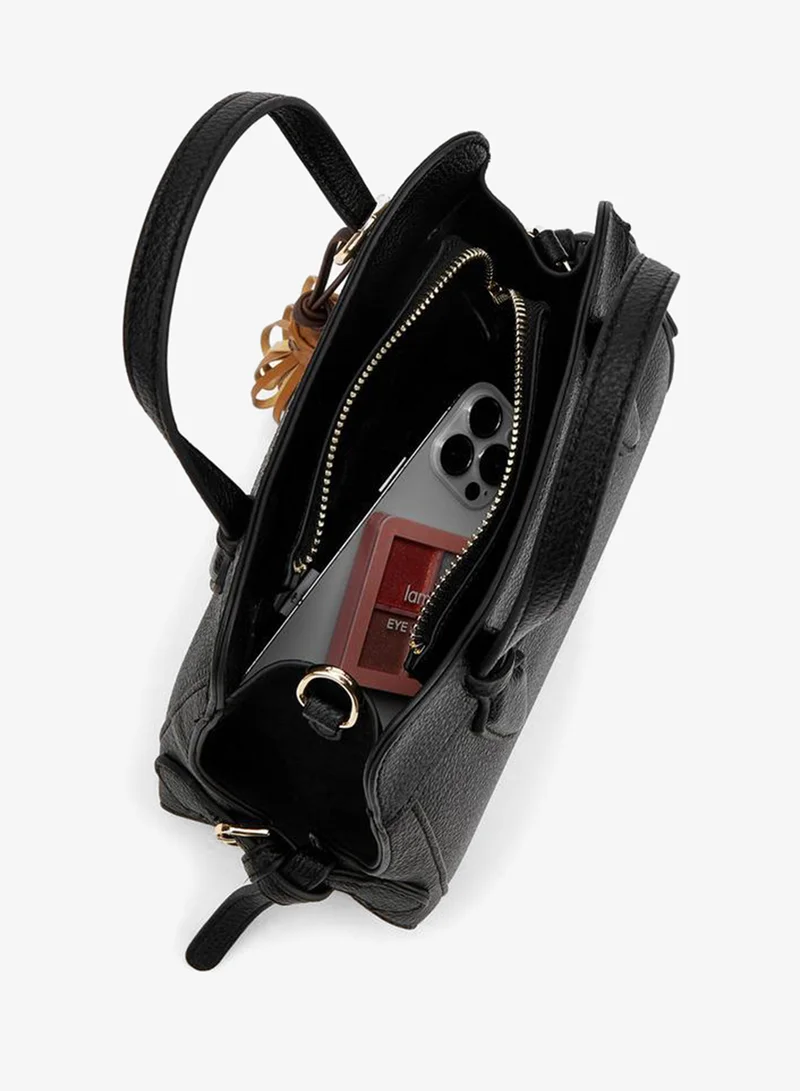 Celeste BLACK Textured Crossbody Bag With Tassel Detail for Women | Best Price UAE