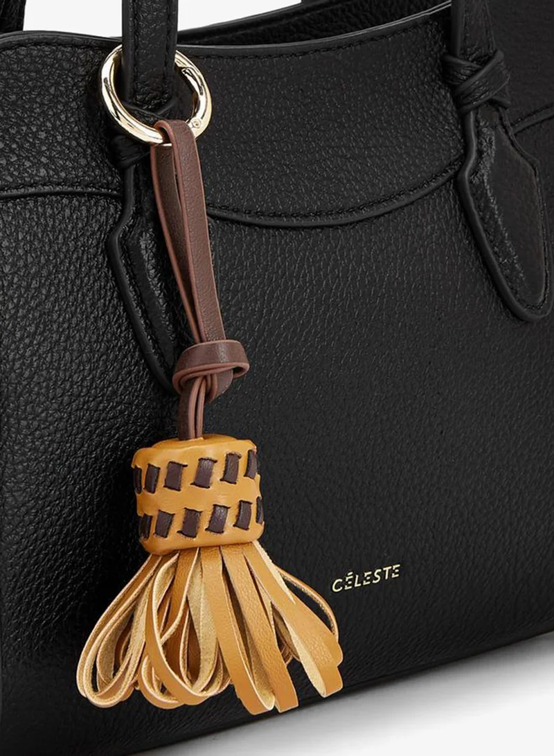Celeste BLACK Textured Crossbody Bag With Tassel Detail for Women | Best Price UAE