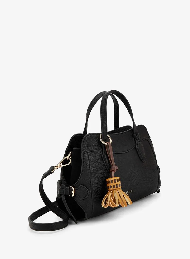 Celeste BLACK Textured Crossbody Bag With Tassel Detail for Women | Best Price UAE