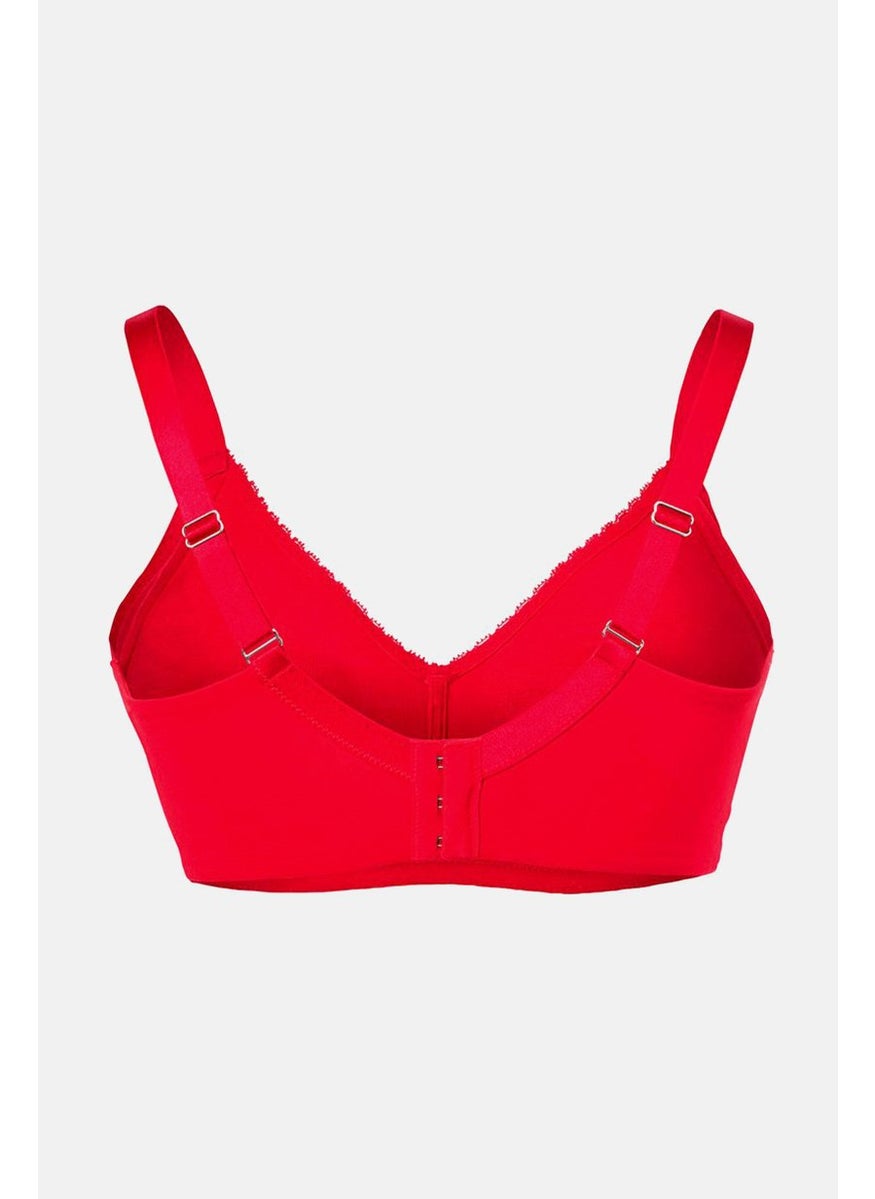 Tchibo Women Unlined Non Padded Soft Bra, Red  - Image 2
