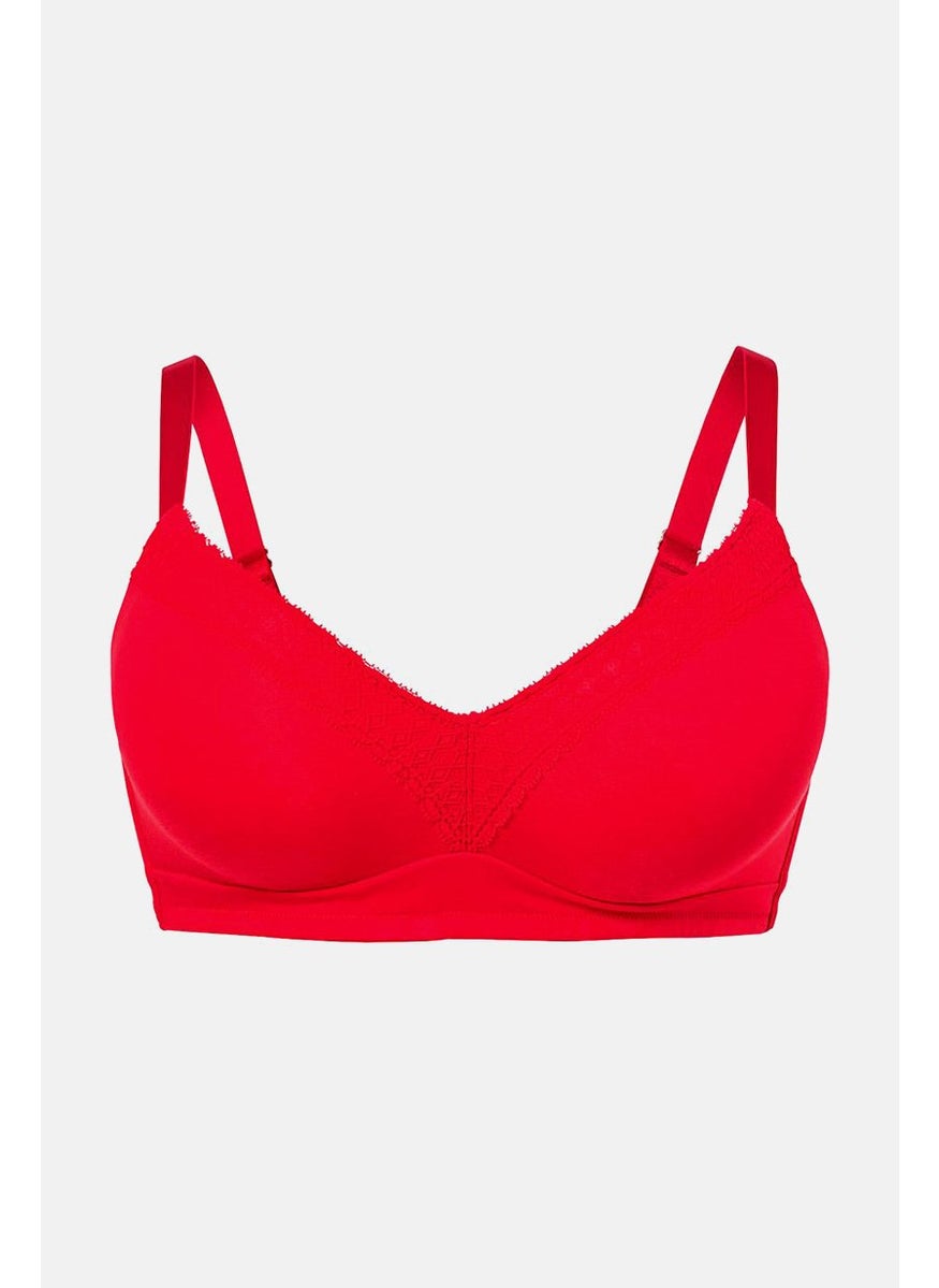 Tchibo Women Unlined Non Padded Soft Bra, Red  - Image 3
