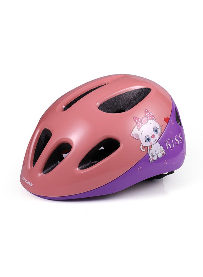 Pink Purple Gub Wind Children's Helmet Cartoon Color One-piece Helmet Roller Skating Roller Bike Bike