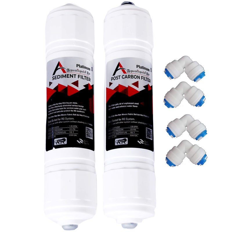 AQUALIQUID RO Platinum Post Carbon Filter + Sediment Filter + 4 pcs connactor with lock Suitable for All RO Water Purifier - Image 5