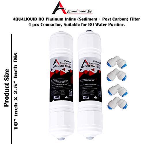 AQUALIQUID RO Platinum Post Carbon Filter + Sediment Filter + 4 pcs connactor with lock Suitable for All RO Water Purifier - Image 2