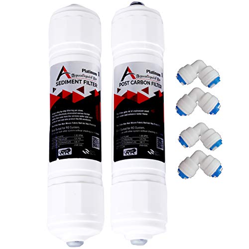 AQUALIQUID RO Platinum Post Carbon Filter + Sediment Filter + 4 pcs connactor with lock Suitable for All RO Water Purifier - Image 1
