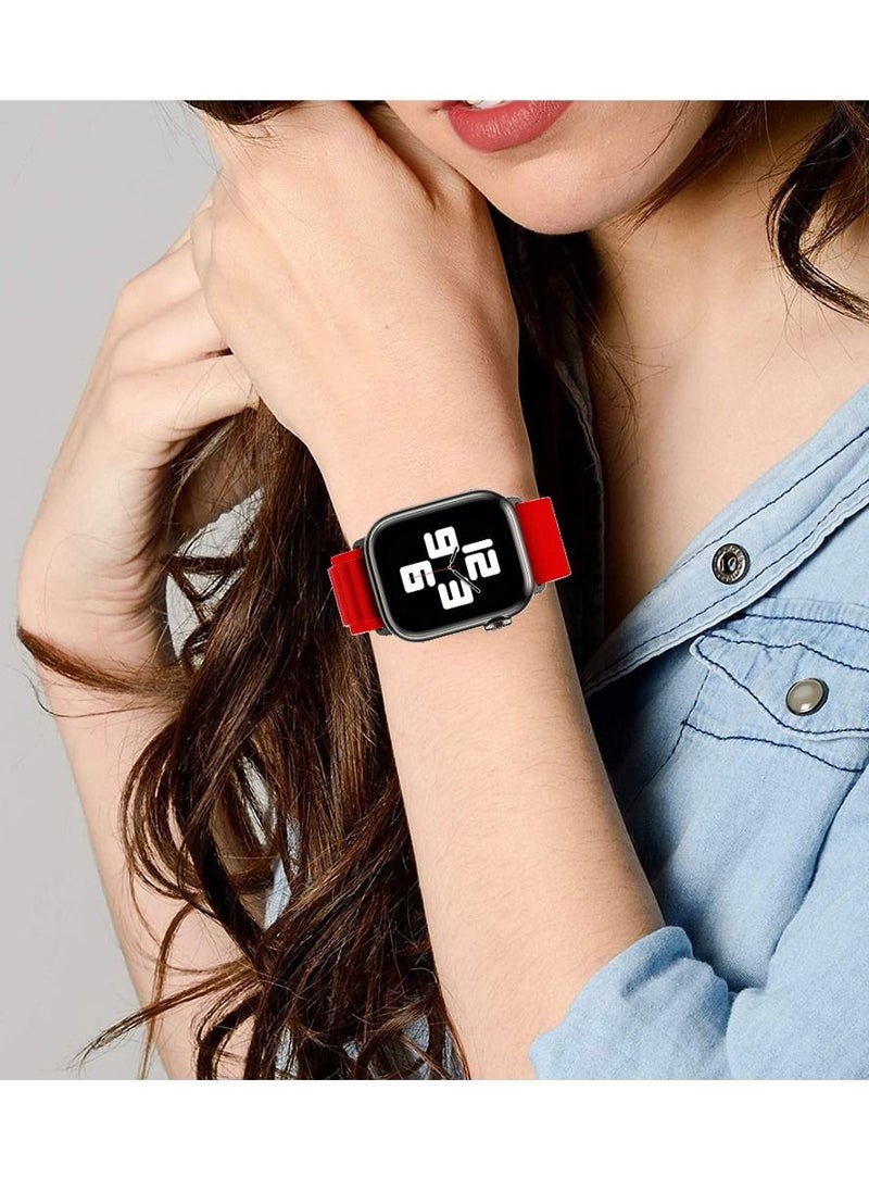 CATANES - Apple Watch Band Alpine Loop Band 38mm 40mm 41mm Women Men Adjustable with Metal G-Hook Strap for iWatch Series 7/SE/6/5/4/3/2/1 Red - Image 1