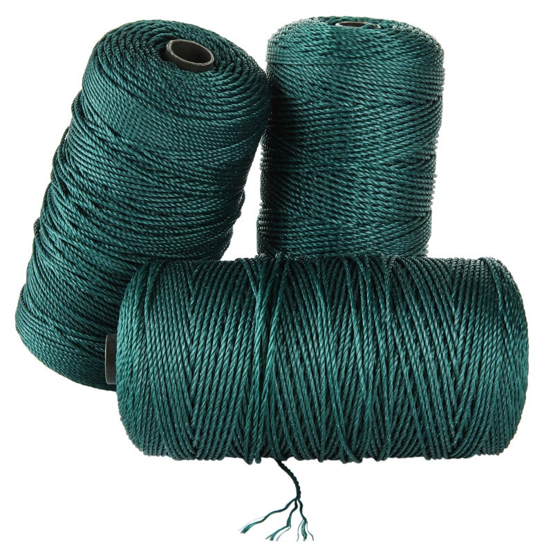 2263FT 36 Bank Line Twine Green No36 Twisted Seine Twine Strong Nylon nylon twine string for Fishing Camping Outdoor Survival Decoy Lines Netting Crafting Home Improvements 3PCS