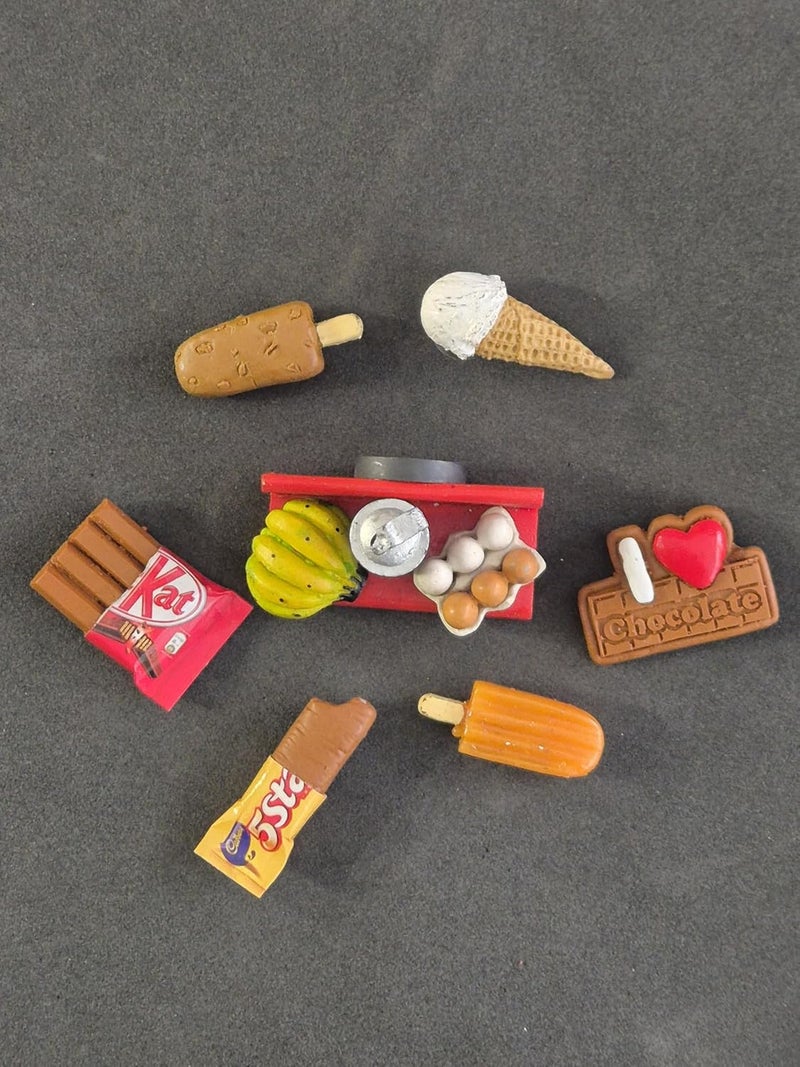 DT DECTONE Set of 7 Unique Fridge Magnet Egg Banana Chocolates Ice Cream Miniature Food 3D Fridge Magnet Best Souvenir Gift 100 Made in India - Image 5