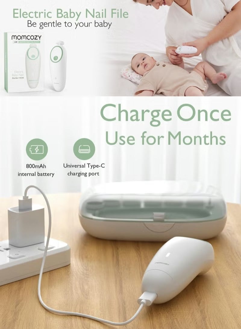 Momcozy Baby Nail File Electric, Gentle Baby Nail Trimmer Electric Rechargable, Baby Nail Clipper Electric - Image 4