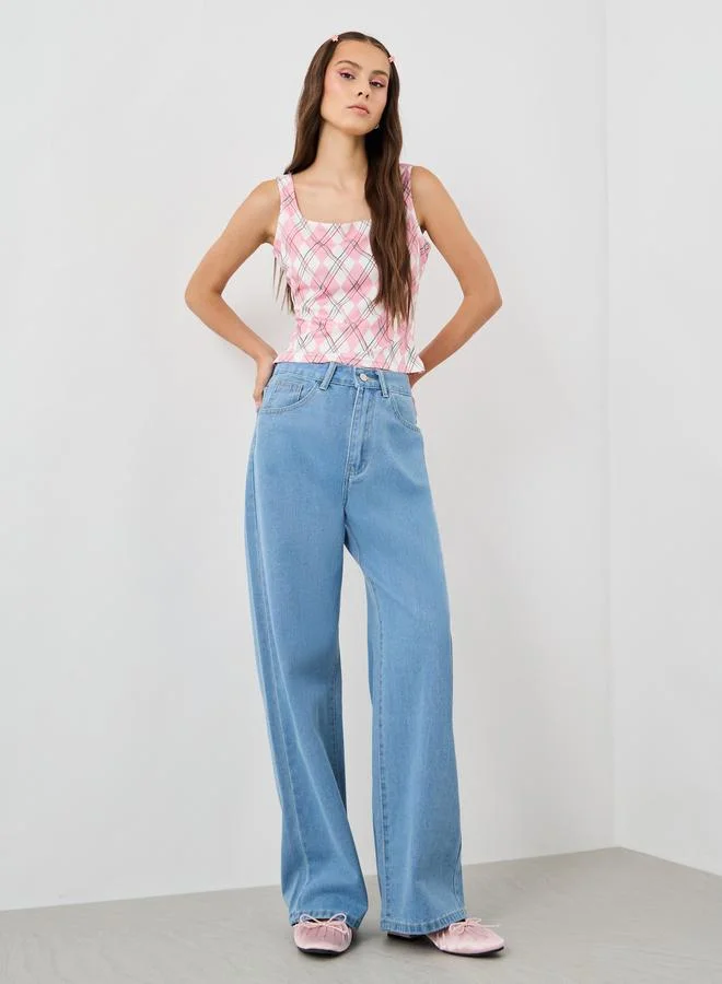 تايك تو Take Two All Over Print Square Neck Top