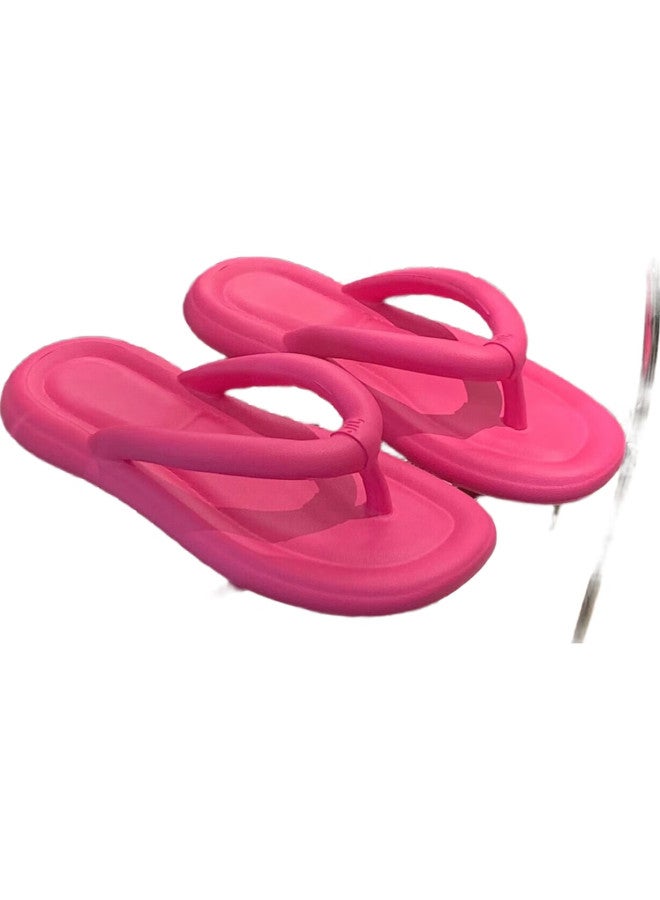 IQGD Women'S Flip-Flops, Casual Home Wear, Soft And Comfortable, Beach Non-Slip Slippers, E3001 Rose Red, Size 40-41 - Image 3