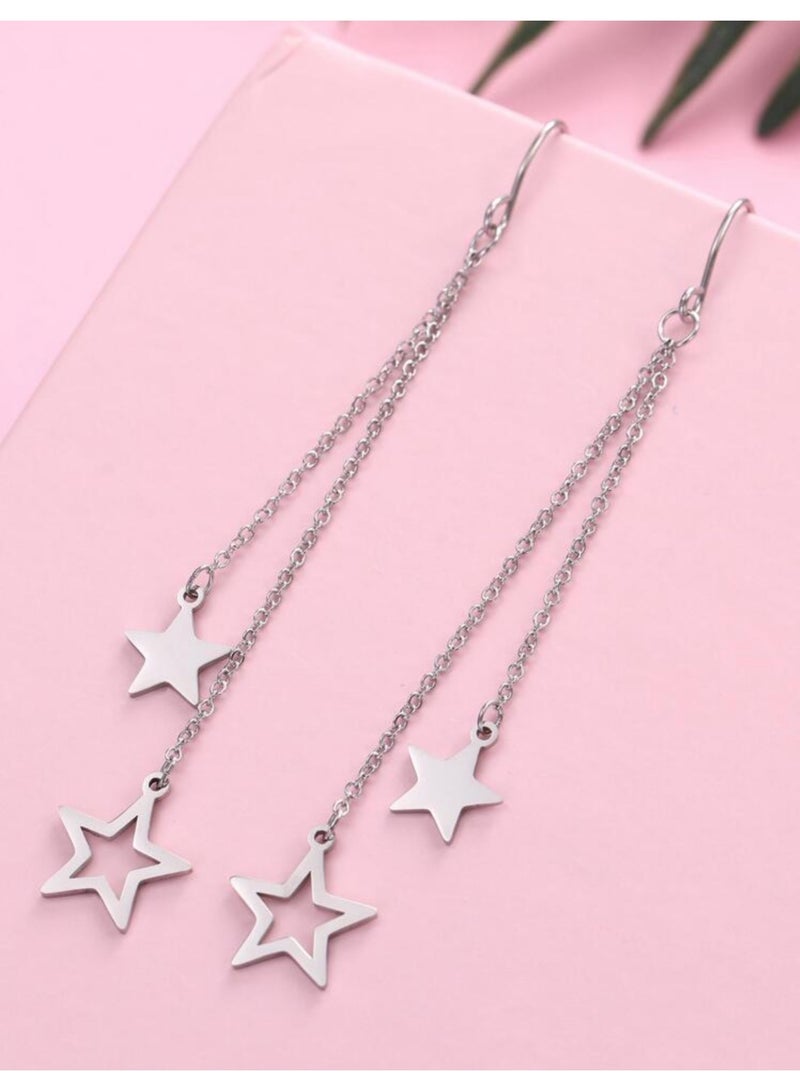 Dangle Charms Elegant Stainless Steel Earrings For Women - Image 4