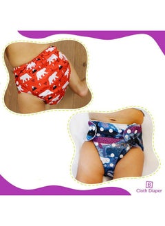 BEMBIKA Cloth Diapers For Babies Washable Reusable Adjustable Sizes (2 Combo) (2 Dry Feel Inserts Included) (Whale + Bear)  - Image 5