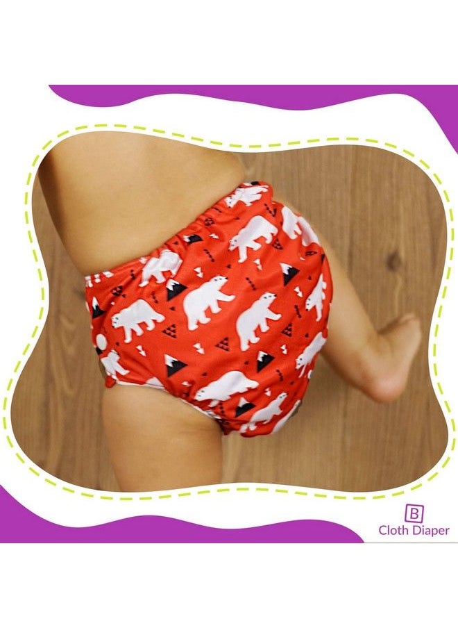 BEMBIKA - Cloth Diapers For Babies Washable Reusable Adjustable Sizes (2 Combo) (2 Dry Feel Inserts Included) (Whale + Bear) - Image 1