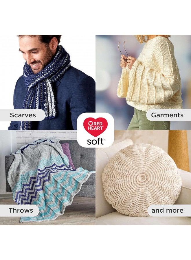 Red Heart Soft Yarn, Light Gray Heather (E728.9440) - Image 1