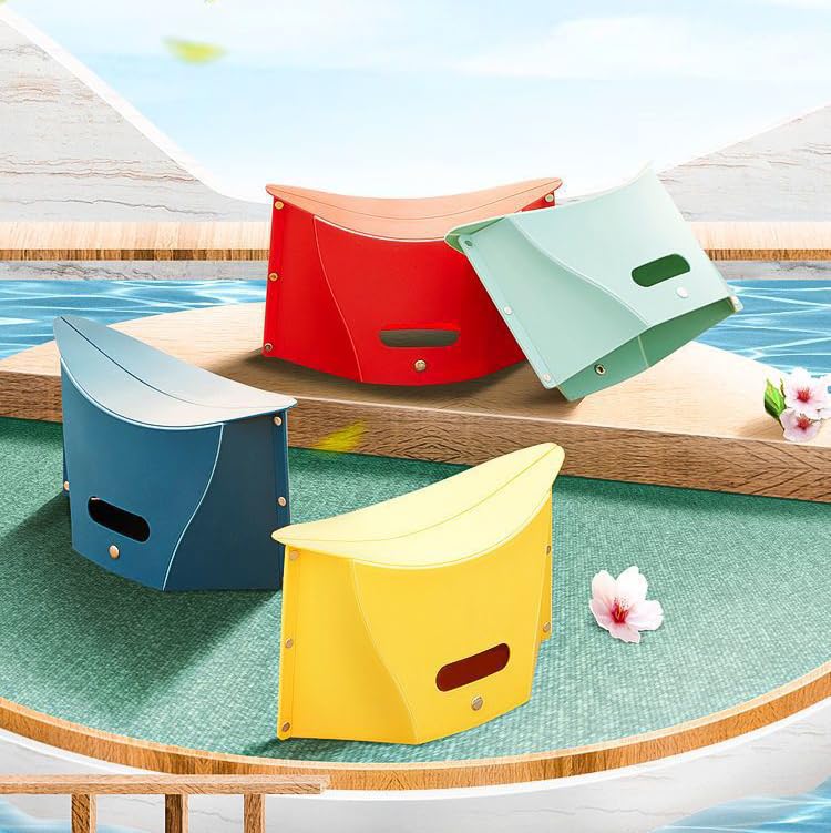 YUFNMKT 4 Pack Lightweight Folding Collapsible Portable Stool - Camping Hiking Stool, Pocket Chair, Hiking Accessories for Outdoor, Backpacking, Travel, Picnic, BBQ(Small) - Image 2