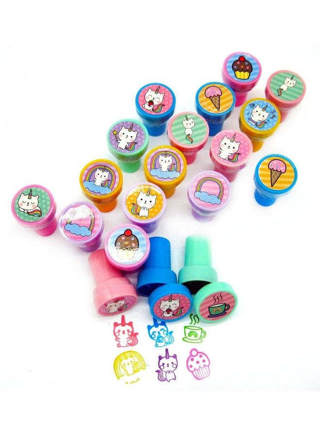 TINYMILLS 24 Pcs Unicorn Kitty Stampers For Kids Birthday Party Favors Goody Bag Stuffers Pinata Fillers Classroom Rewards Carnival Prizes - Image 3