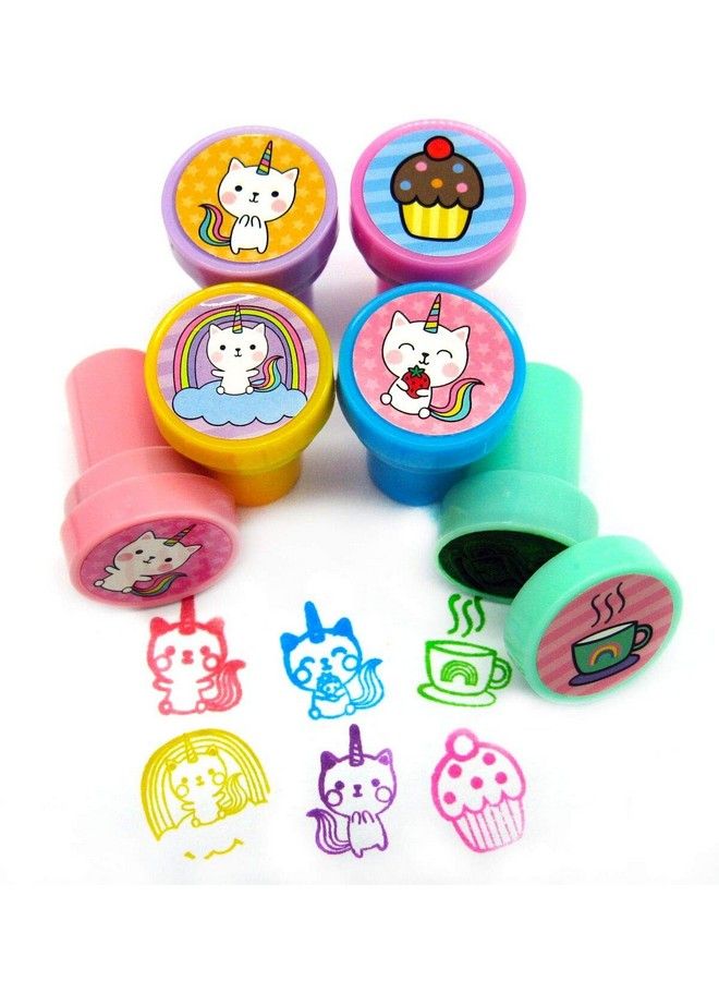 TINYMILLS 24 Pcs Unicorn Kitty Stampers For Kids Birthday Party Favors Goody Bag Stuffers Pinata Fillers Classroom Rewards Carnival Prizes - Image 4