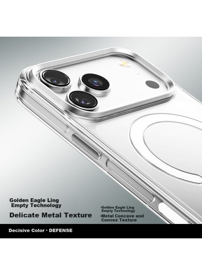 Defense Transparent High-definition Fashionable Iphone 17 Pro Case, Magnetic Fast Charging Slim Bare Phone Protective Case For Apple 17 Pro, Ice Transparent White - Image 5