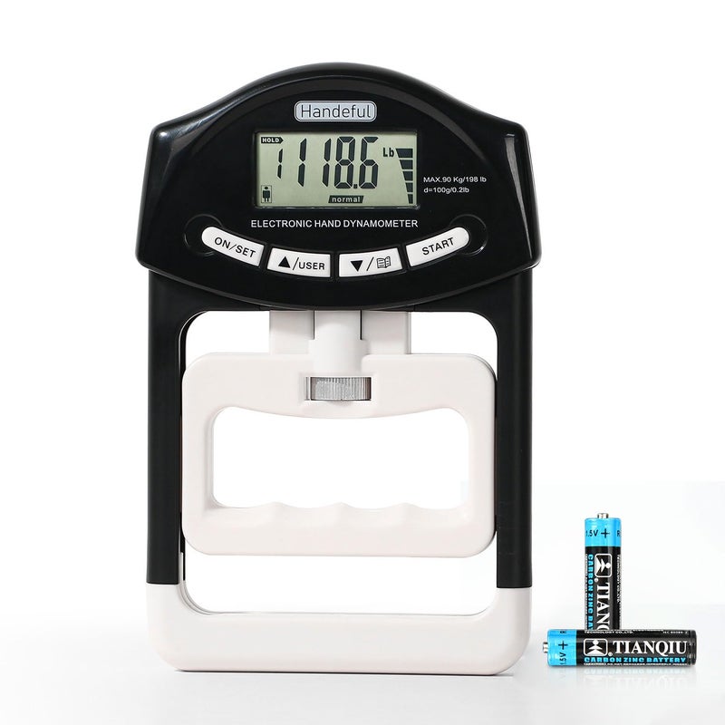 Handeful Grip Strength Tester Trainer - Dynamometer Handgrip Measurer Meter, Handheld Strengthener Exerciser for Sports, School, and Home Use (198Lbs / 90Kgs) - Image 1