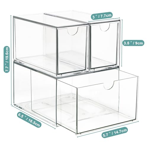 LANLISA 3 Tea and Coffee Organizer and Storage, Acrylic Tea Bag Holder Organizer, Plastic K Cup Drawer Container for Cabinet - Image 2