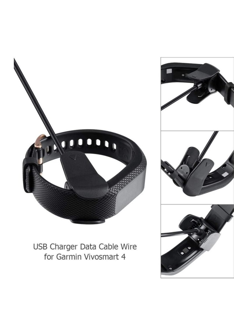Plastic Charging Cradle Clip Smart Watch 1m USB Charger Data Cable Wire Cord Compatible with Garmin Vivosmart 4 - Image 3