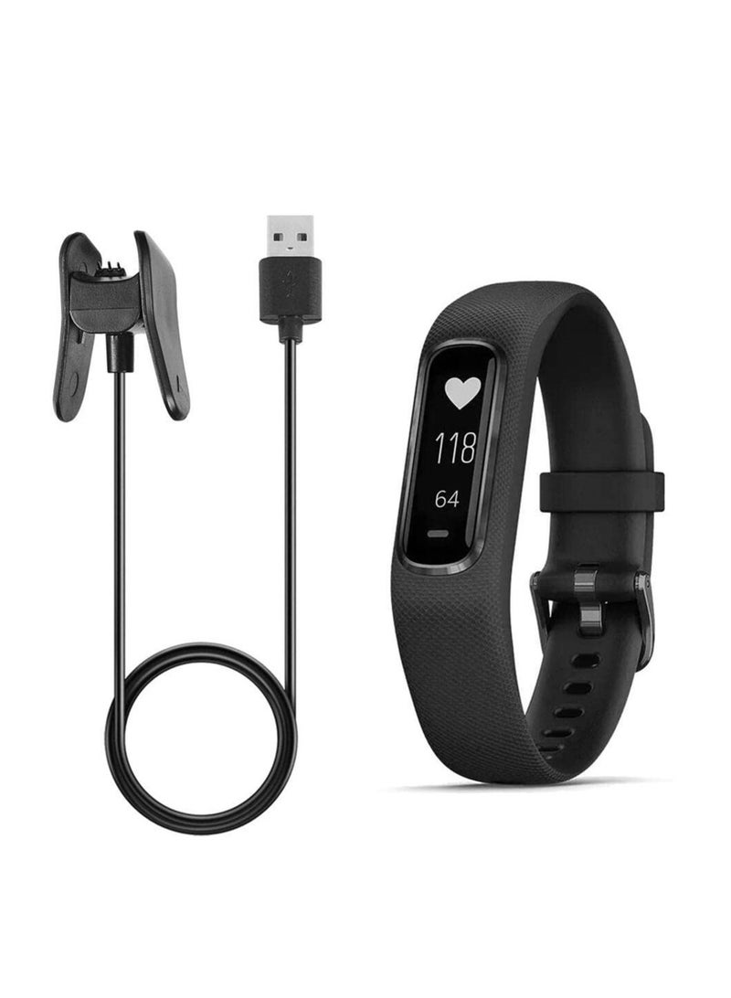 Plastic Charging Cradle Clip Smart Watch 1m USB Charger Data Cable Wire Cord Compatible with Garmin Vivosmart 4 - Image 2