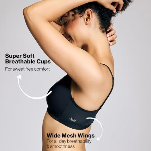 NYKD (NYB003 Cotton Lightly Padded & Non Wired Everyday T-Shirt Bra for Women | Medium Coverage Bra with Soft Detachable Straps | Ideal for All Day Comfort - Black - Image 3