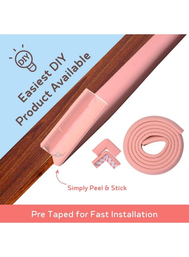 BABYSAFEHOUSE Pre Taped Furniture Edge Guard And Corner Protector 6.5Ft Edge + 4 Corner Guards (Pink Color) For Baby Proofing & Child Safety - Image 3