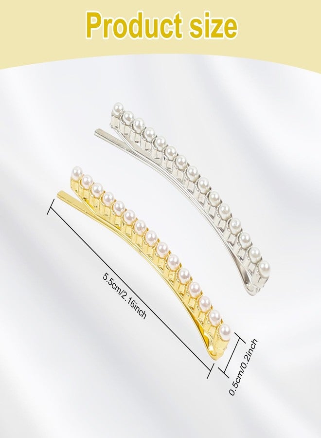 Benefree 4Pcs Pearl Hair Clips for Women,Hair Clover Clips for Thick Thin Hair, Girls/Women Hair Accessories for Styling Sectioning,Hair Barrettes for Women Hair Making Salon Supplies Hair Accessories - Image 3