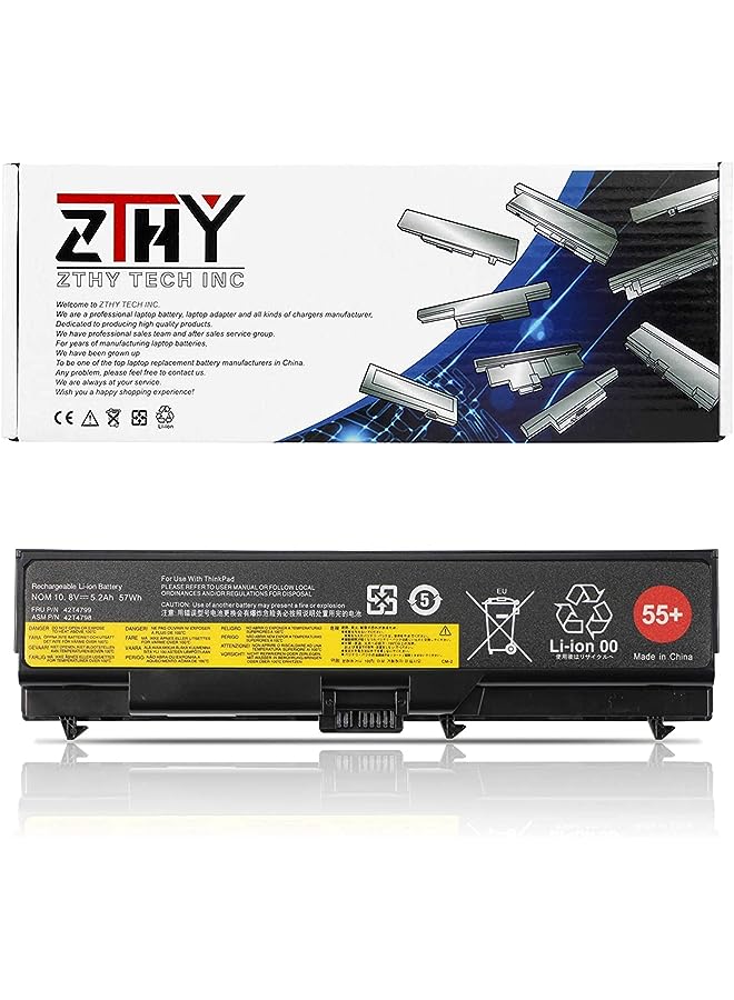 ZTHY 55+ T410 Laptop Battery For Replacement Lenovo Thinkpad T510 T520 W510 W520 L412 L420 L512 Sl410 Sl510 0A36303 42T4799 42T4751 42T4235 42T4753 42T4796 45N1001 45N1005 57Wh - Image 1