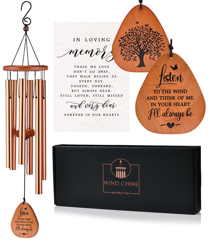 AMBOBE Memorial Wind Chimes Gifts, Sympathy Wind Chimes, Sympathy Gifts for Loss of Loved One, Bereavement Gift Baskets, Home Decor Outdoor Garden, Soothing Melodic Tones for Grieving Hearts - Image 1