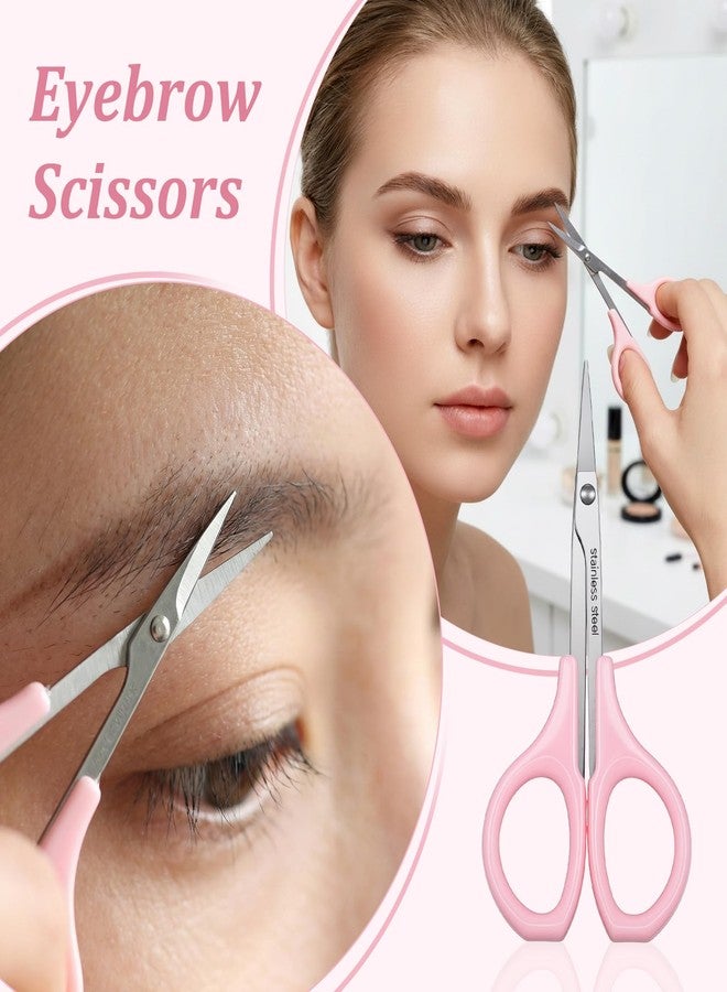مقص حواجب من BOHUIZ، 4 قطع، مقص تجميل منحني لتشذيب الحواجب - Image 3