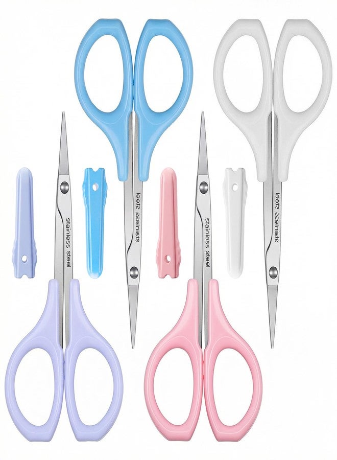 مقص حواجب من BOHUIZ، 4 قطع، مقص تجميل منحني لتشذيب الحواجب - Image 1