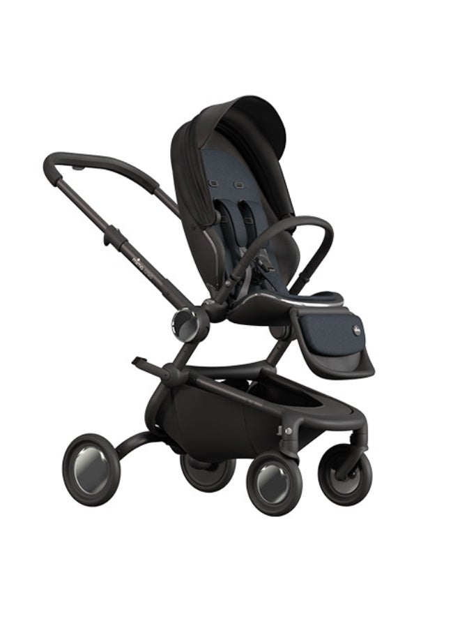 Mima Creo Combi Stroller | Black Frame with Matching Seat & Hood | Luxury Compact Fold Strolle - Image 3