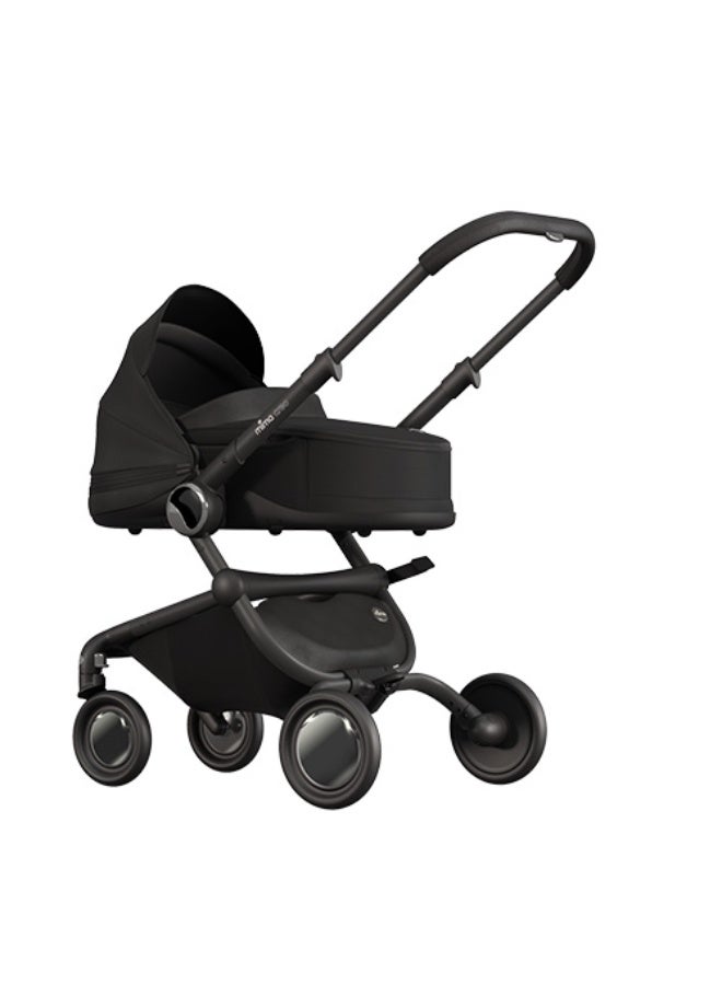 Mima Creo Combi Stroller | Black Frame with Matching Seat & Hood | Luxury Compact Fold Strolle - Image 1