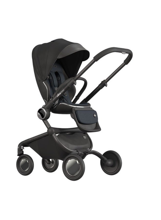 Mima Creo Combi Stroller | Black Frame with Matching Seat & Hood | Luxury Compact Fold Strolle - Image 4