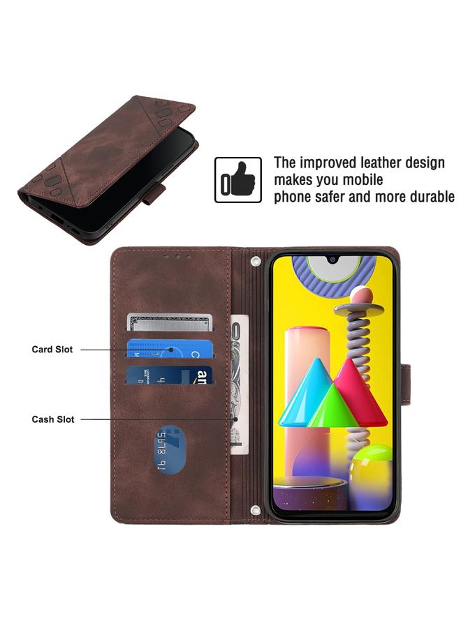اس-توب جراب لهاتف Samsung Galaxy M31 / F41 / M21s جراب هاتف من الجلد المنقوش بملمس الجلد - Image 3