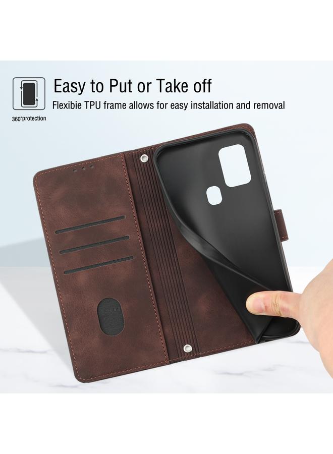 اس-توب جراب لهاتف Samsung Galaxy M31 / F41 / M21s جراب هاتف من الجلد المنقوش بملمس الجلد - Image 5